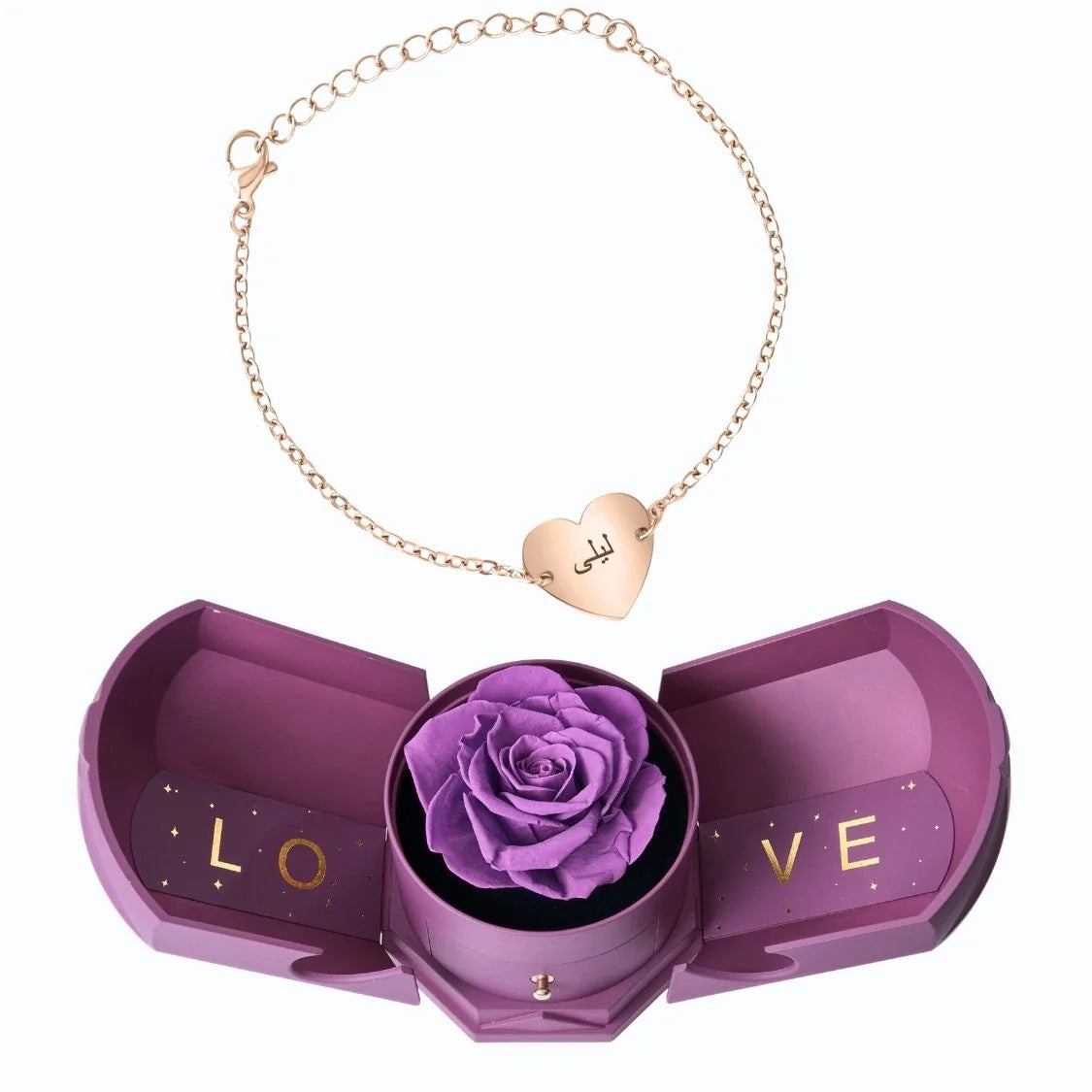 Armonía Eterna & Pulsera de Pareja con Corazón Personalizada